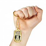 From Son To My Dad It's Not Easy To Raise A Child Army Solider Father's Day Military Dog Tag Pendant Necklace - Dog Tag (Gold Plated)