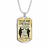 From Son To My Dad It's Not Easy To Raise A Child Army Solider Father's Day Military Dog Tag Pendant Necklace - Dog Tag (Silver)