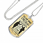 From Son To My Dad It's Not Easy To Raise A Child Army Solider Father's Day Military Dog Tag Pendant Necklace - Dog Tag (Silver)