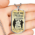 From Son To My Dad It's Not Easy To Raise A Child Army Solider Father's Day Military Dog Tag Pendant Necklace - Dog Tag (Silver)