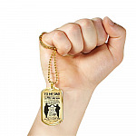 From Daughter To My Dad It's Not Easy To Raise A Child Army Solider Father's Day Military Dog Tag Necklace - Dog Tag (Gold Plated)