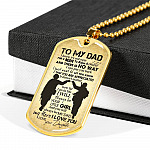 From Daughter To My Dad It's Not Easy To Raise A Child Army Solider Father's Day Military Dog Tag Necklace - Dog Tag (Gold Plated)