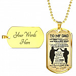 From Daughter To My Dad It's Not Easy To Raise A Child Army Solider Father's Day Military Dog Tag Necklace - Dog Tag (Gold Plated)