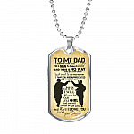 From Daughter To My Dad It's Not Easy To Raise A Child Army Solider Father's Day Military Dog Tag Necklace - Dog Tag (Silver)