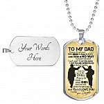 From Daughter To My Dad It's Not Easy To Raise A Child Army Solider Father's Day Military Dog Tag Necklace - Dog Tag (Silver)