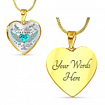 I'm Not A Widow I'm A Wife To A Husband With Dragonfly Wings Heart Necklace - In Memory Of Husband Necklace - Heart Luxury Necklace (Gold Plated)