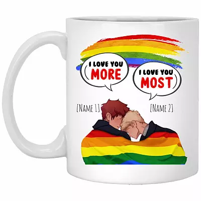 Personalized LGBT Gay Pride Mug, White, 11 oz. White Mug