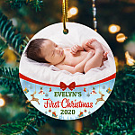 Custom Photo Baby First Christmas Decorative Christmas Ornament Keepsake - Holiday Ornament