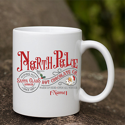 Alternative view of Personalized North Pole the Santa Claus Hot Chocolate Ceramic Coffee Mug - Beer Stein - Water Bottle