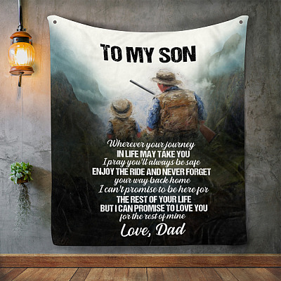 Alternative view of To My Son Never Forget Your Way Back Home Fleece Blanket - Premium Sherpa Blanket - Woven Blanket