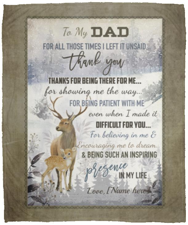 Personalized To My Dad Mink Blanket, White, Cozy Plush Fleece Blanket - 50x60 Personalized To My Dad Mink Blanket, White, Cozy Plush Fleece Blanket - 50x60