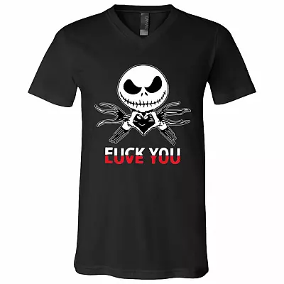 Love You Fuck You T-shirts, Black, V-Neck T-Shirt