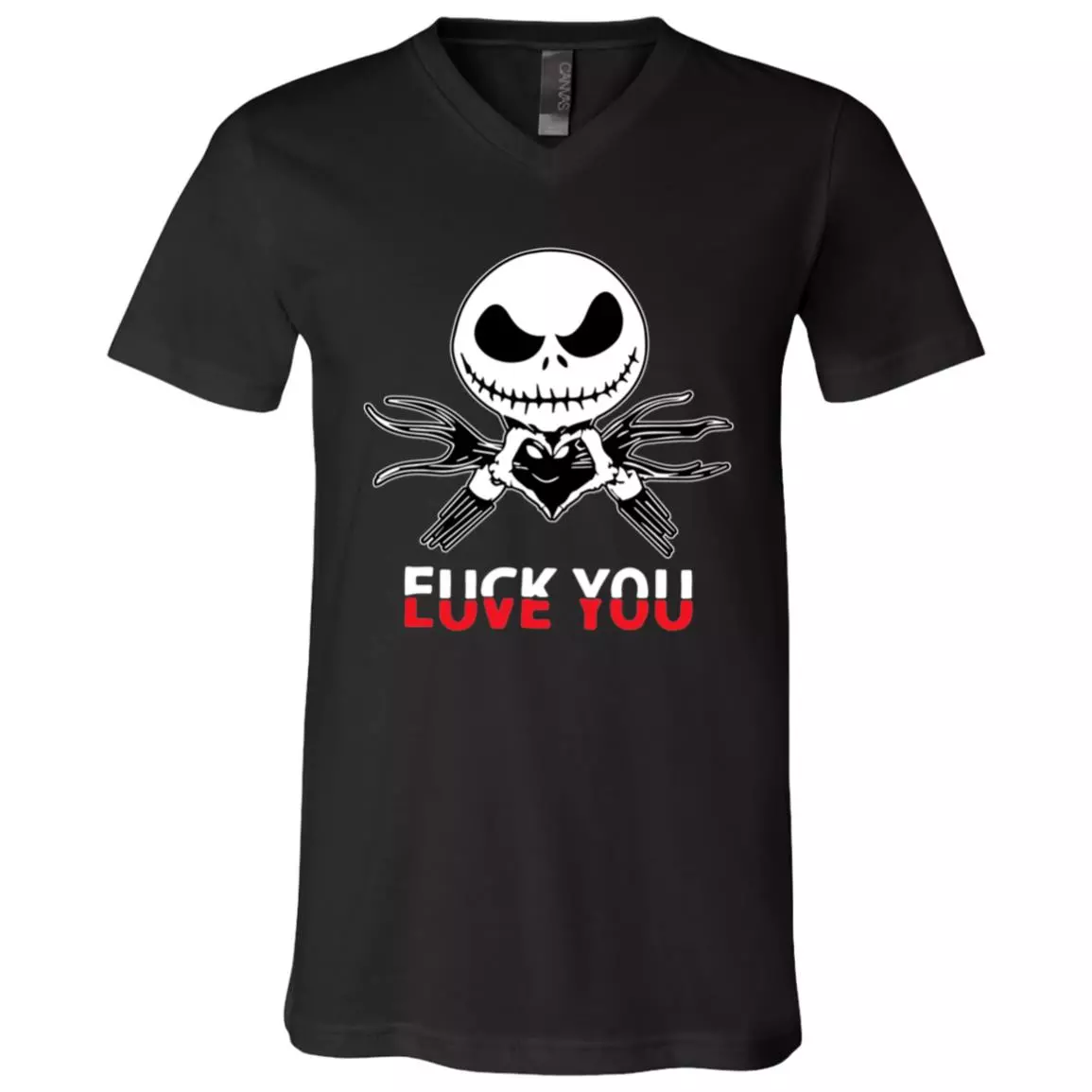 Love You Fuck You T-shirts, Black, V-Neck T-Shirt