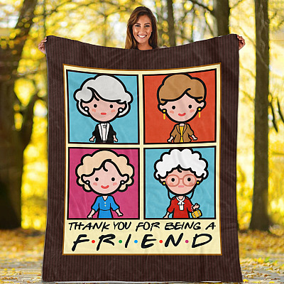 Alternative view of Thank You for Being a Friend Golden Girl Fleece Blanket - Mink Sherpa Blanket - Woven Blanket
