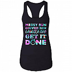 Get It Done Cotton Tank Top, Black, Ladies Racerback Tank