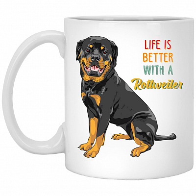 Rottweiler Mug, White, 11 oz. White Mug