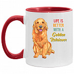 Golden Accent Mug, White/Red, 11 oz. Accent Mug