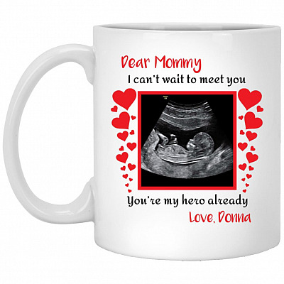 Dear Mommy Personalized Photo Mug, White, 11 oz. White Mug