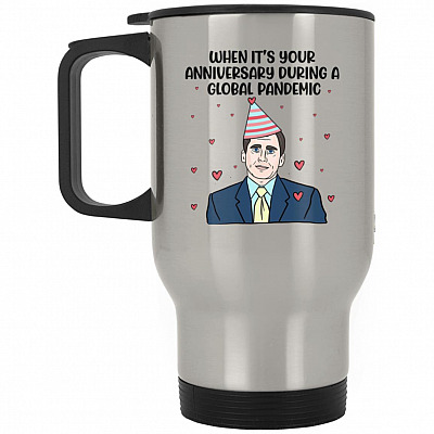 14 oz. Silver Travel Mug