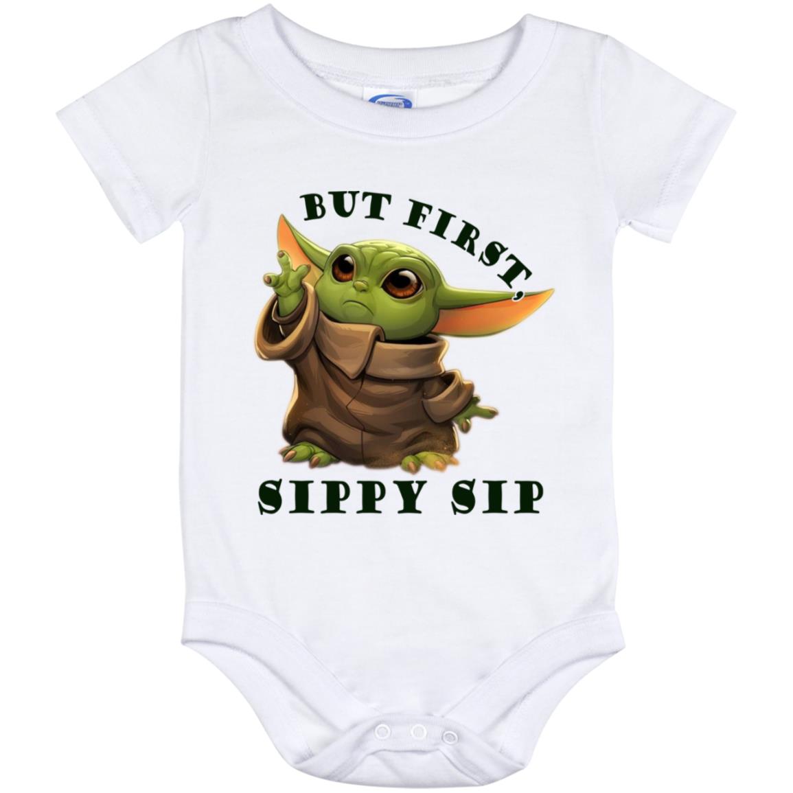 Sippy Baby Onesie, White, Baby Onesie - 12 Month