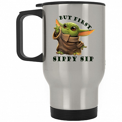 14 oz. Silver Travel Mug