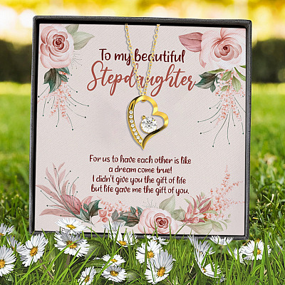 To My Beautiful Stepdaughter For Us To Have Each Other Is Like A Dream Come True Forever Love Heart Necklace