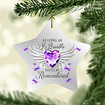 Dragonfly as Long as I Breathe You'll Be Remembered Star Ornament