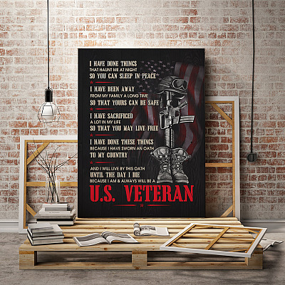 Alternative view of I Have Done Things that Haunt Me at Night so You Can Sleep in Peace Us Veteran Framed Canvas - Unframed Poster
