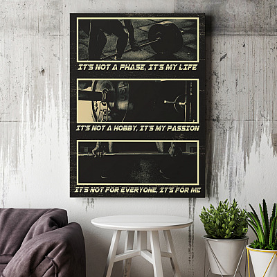 Alternative view of Weightlifting It's Not A Phase It's My Life It's Not A Hobby It's My Passion Canvas Prints - Unframed Poster