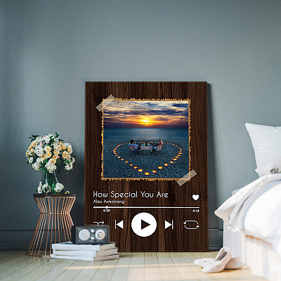 Alternative view of Personalized Custom Photo Couple's Song Gallery Wrapped Framed Canvas Prints - Unframed Poster