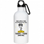 Personalized Once Upon A Time, White, 20 oz. Stainless Water Bottle