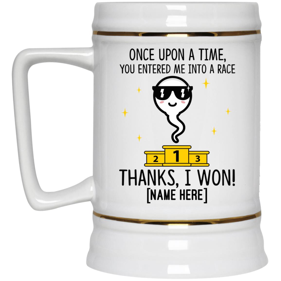 Personalized Once Upon A Time, White, 22 oz. Beer Stein