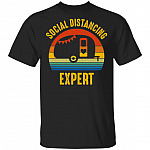 Social Distancing Expert Camping, Black, Unisex T-Shirt Social Distancing Expert Camping, Black, Unisex T-Shirt