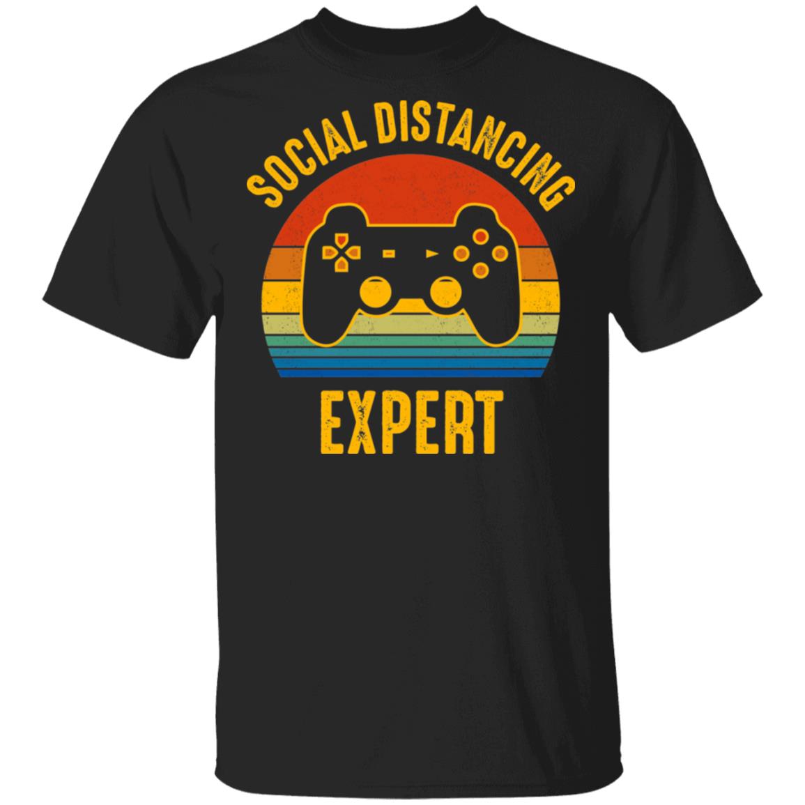 Social Distancing Expert Video Game, Black, Unisex T-Shirt
