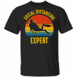 Social Distancing Expert Scuba Diving, Black, Unisex T-Shirt
