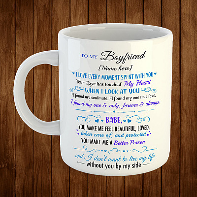 Alternative view of Personalized To My Boyfriend Romantic Gift From Girlfriend Ceramic Coffee Mug - Water Bottle