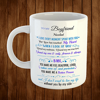 Personalized To My Boyfriend Romantic Gift From Girlfriend Ceramic Coffee Mug - Water Bottle