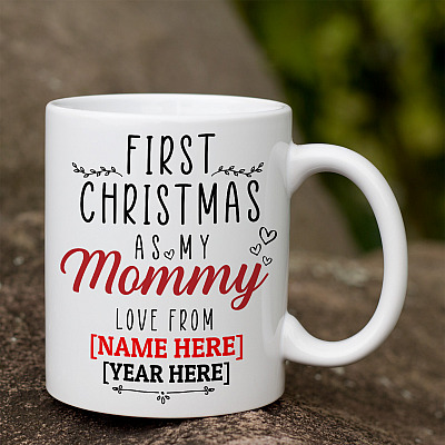Alternative view of Personalized First Christmas as My Mommy Love from Son Daughter Ceramic Coffee Mug - Water Bottle