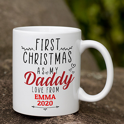 Alternative view of Personalized First Christmas as My Daddy Love from Son Daughter Ceramic Coffee Mug - Water Bottle