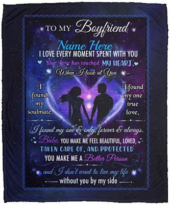 Personalized to My Boyfriend Blanket, White, Cozy Plush Fleece Blanket - 50x60