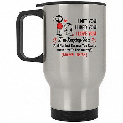 14 oz. Silver Travel Mug