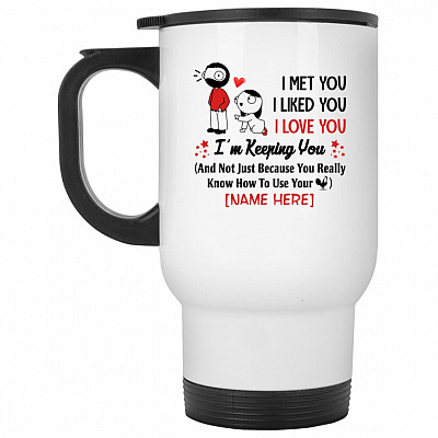 14 oz. White Travel Mug