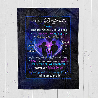 Alternative view of Personalized To My Boyfriend Romantic Gift From Girlfriend Fleece Blanket - Mink Sherpa Blanket