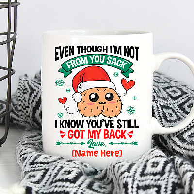 Alternative view of Personalized Even Though I'm Not from Your Sack You've Still Got My Back Step Dad Coffee Mug - Water Bottle