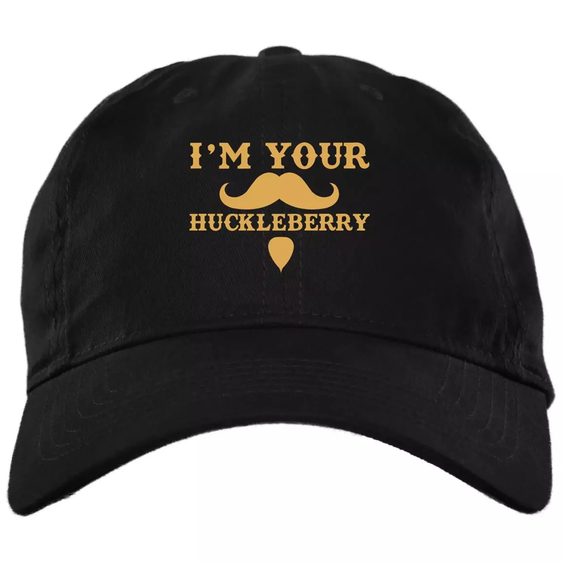 I'm Your Huckleberry Doc, Black, Brushed Twill Dad Cap