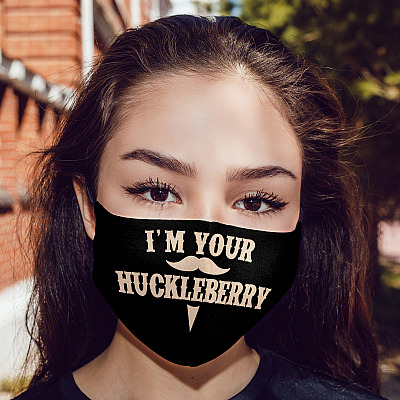 Alternative view of I'm Your Huckleberry Doc Holliday Moustache Funny Washable Reusable Custom - Printed Cloth Face Mask Cover