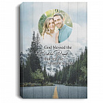 Custom Photo God Blessed, White, 0.75'' Framed Canvas