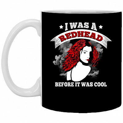 Redhead Ceramic Coffee Mug, Black, 11 oz. White Mug