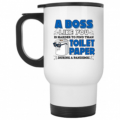 14 oz. White Travel Mug