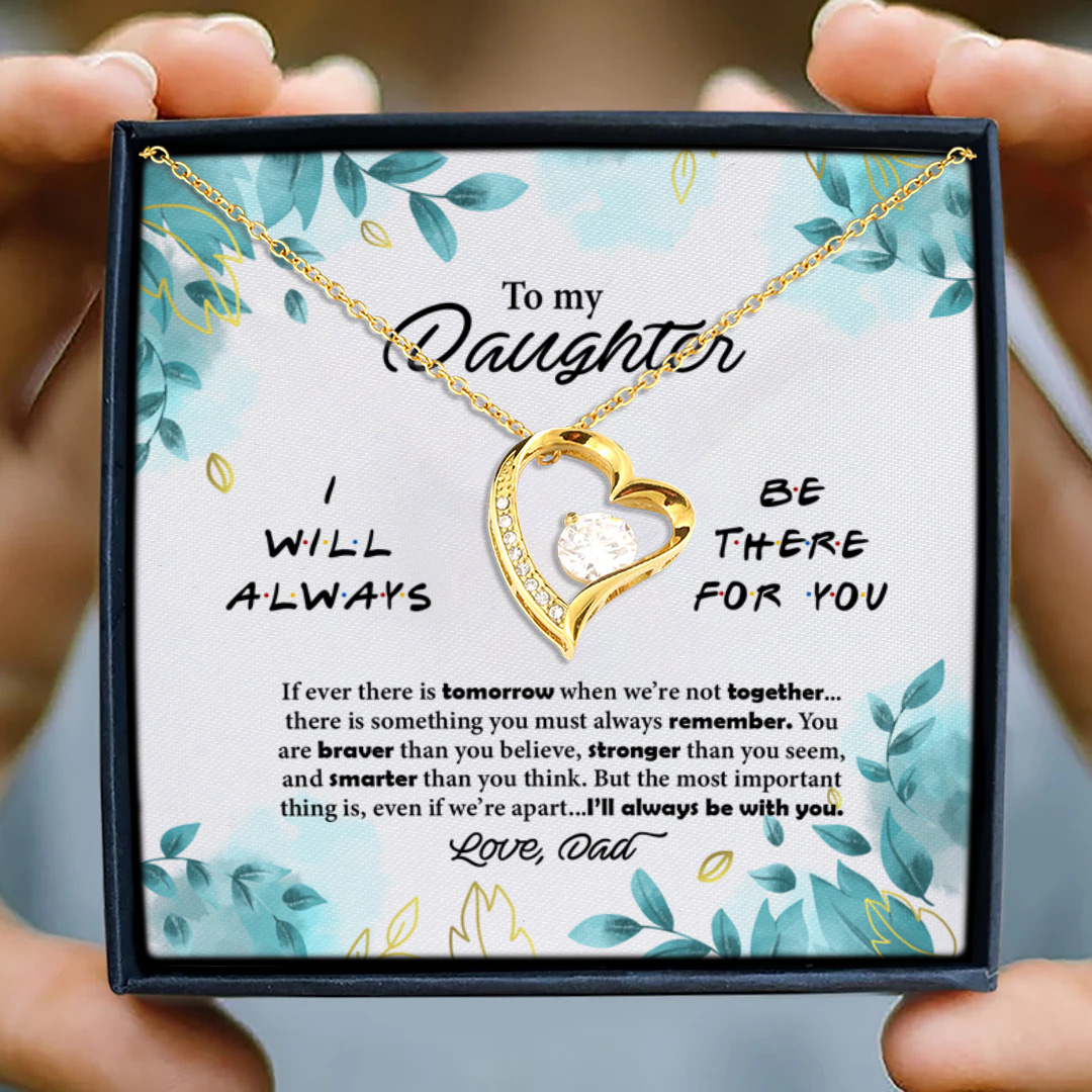 67 HG_ To My Daughter Be There For You DAD Forever Love Necklace (Gold) 3